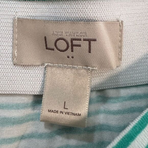 Green LOFT Outlet Striped Maxi Skirt Size L EUC - Picture 5 of 5